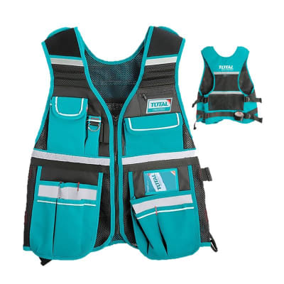 CHALECO PORTA HERRAMIENTA AUTOAJUSTABLE 11 BOLSILLOS TOTAL - TTVT1601