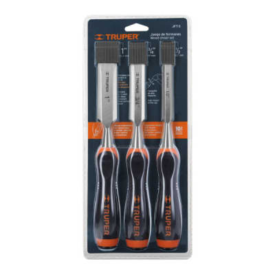 Juego de 3 formones mango Comfort Grip, Truper JFT-3 17759