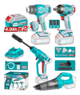 KIT LLAVE IMPACTO 500NM, PISTOLA DE CALOR 300-550C°, HIDROLAVADORA Y ASPIRADORA  /TOSLI250208