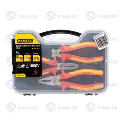 JUEGO DE ALICATES AISLANTE CR-V 3 PZS KAMASA