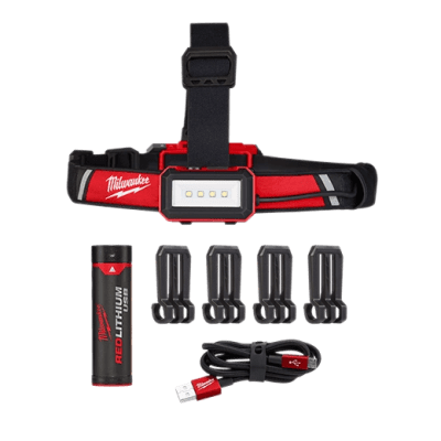 KIT LINTERNA FRONTAL DE PERFIL BAJO REDLITHIUM™ USB MILWAUKEE /  2115-21