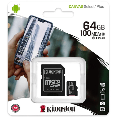 MEMORIA KINGSTON 64GB MICRO SDXC CANVAS SELECT 100MB/S SDCS2/64GB