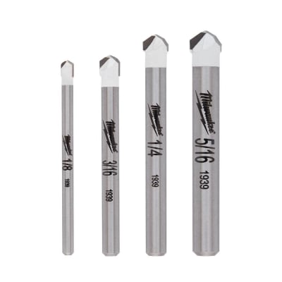 4 PIEZAS JUEGO DE BROCAS PARA AZULEJOS Y PIEDRA NATURAL MILWAUKEE