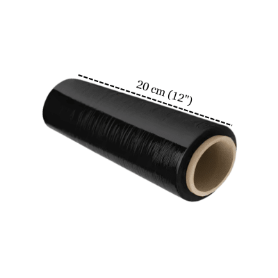 Stretch film negro de 12'' x 600 kg