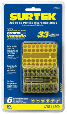JGO. X33 PZAS. PUNTAS MIXTAS INTERCAMBIABLES 1/4