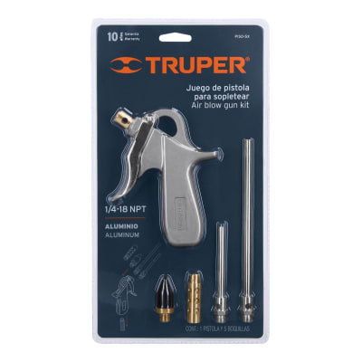 Pistola de aluminio para sopletear, 5 boquillas truper 10645