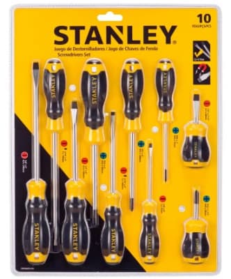 JUEGO DE DESTORNILLADORES BÁSICO MIXTO 10 PZ STMT66676-840 / STANLEY