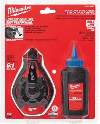TIZA LINEA - KIT DE LINEA GRUESA DE 100´ CON TIZA AZUL STRIPGUARD™MILWAUKEE / 48-22-3982