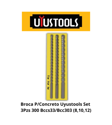 Set de brocas para concreto 3 pzs Uyustools - BCCS33