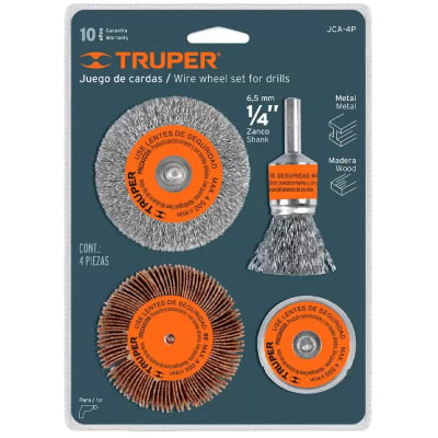 JUEGO DE 4 CARDAS PARA TALADRO TRUPER