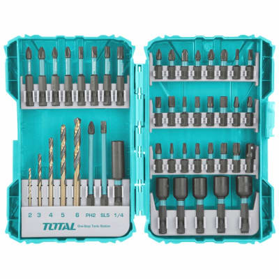 JUEGO TOTAL DE PUNTAS DE DESTORNILLADOR DE IMPACTO DE 45 PIEZAS (TACSDL24502)
