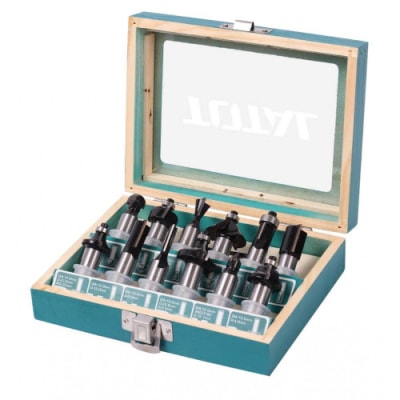 SET DE FRESAS PARA MADERA 12MM DE 12 PIEZAS TOTAL