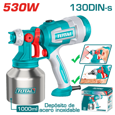 PISTOLA PARA PINTAR HVLP ELECTRICA 530W TANQUE AC TOTAL - TT45061
