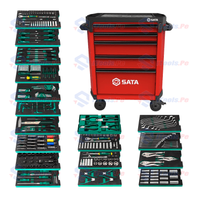 CARRO DE HERRAMIENTAS ROJO DE 380 PCS SATA