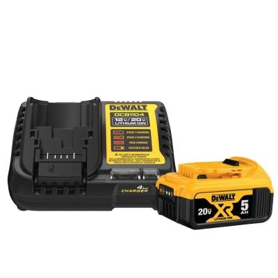 STARTER KIT BATERÍA 5.0 AH + CARGADOR DE BATERÍA ION-LITIO 12V / 20V DEWALT DCB205-K3