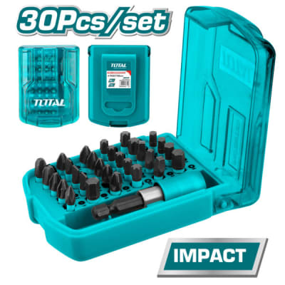 JUEGO TOTAL DE 30 PUNTAS DE DESTORNILLADORA DE IMPACTO DE 25 mm (TACSD18306)