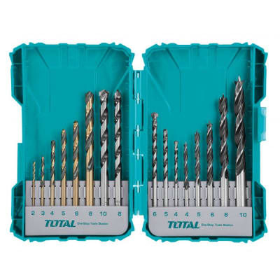 SET DE BROCAS PARA METAL, CONCRETO Y MADERA 16PCS TOTAL / TACSDL11601