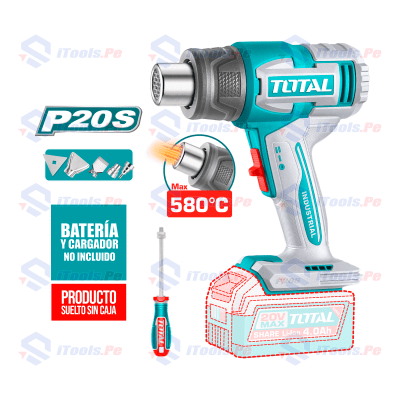 PISTOLA DE CALOR 20V 30 - 580° BRUSHLESS S/CAJA TOTAL