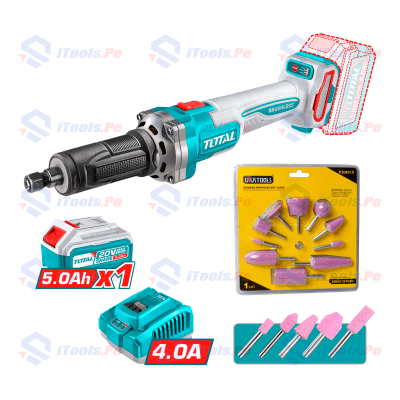 KIT RECTIFICADORA 20V TOTAL + BATERÍA 5AH + CARGADOR 4AH