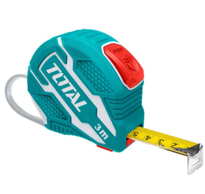 CINTA METRICA DE ACERO DE 3 M X 16 MM. METROS/PULGADAS. CON DOBLE BOTON DE AUTOBLOQUEO.