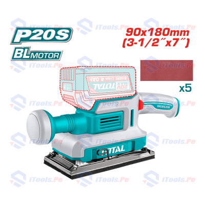 Lijadora acabados 20v total BARETOOLS / TFSLI20313-DSG