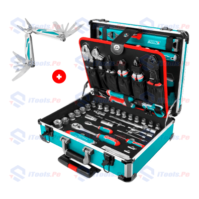 SET X 147PCS HERRAMIENTAS MANUALES EN MALETA DE ALUMINIO + ALICATE MULTIUSO 15 FUNCIONES TOTAL