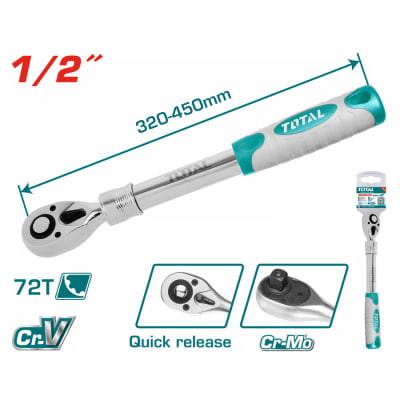 LLAVE RATCHET 1/2 EXTENDIBLE INDUSTRIAL TOTAL (THT106128L)