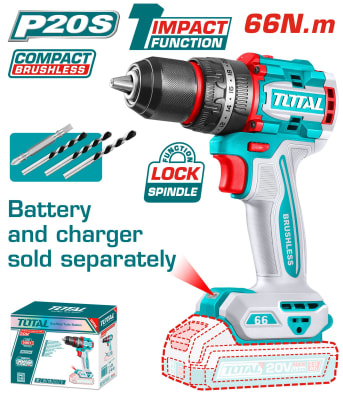 TALADRO ATORNILLADOR IMPACTOR C/PERCUTOR BARETOOLS 20V 66NM TOTAL / TIDLI206681