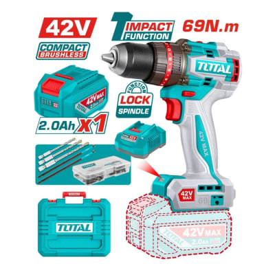 Taladro Percutor/Atornillador 42v 69Nm TOTAL - FT - TIDLI426981
