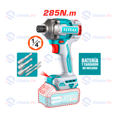 ATORNILLADOR 285NM BRUSHLESS LI-ION 20V 6.35MM CABEZAL S/CAJA
