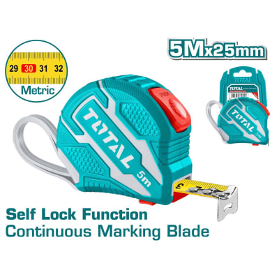 CINTA METRICA WINCHA 5M X25MM SELF LOCK TOTAL