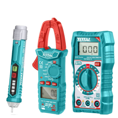 SET AMPERIMETRO + MULTIMETRO + DETECTOR DE VOLTAJE TOTAL / TMT43028