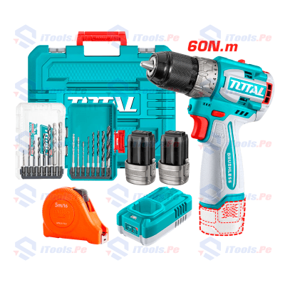 KIT TALADRO PERCUTO 60 NM 16V + WINCHA 5 METROS BAHCO