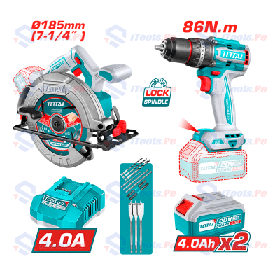 Combo inalámbrico de taladro + sierra circular total / TOSLI251082-DSG