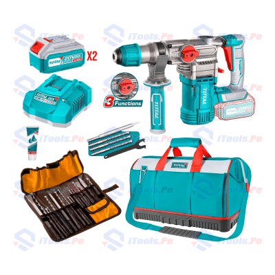 KIT ROTOMARTILLO 4.8 J + BATERÍAS 5 CARGADOR RÁPIDO Y ACCESORIOS