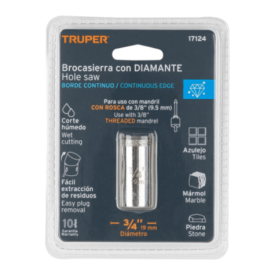 Brocasierra diamante 3/4? borde continuo, Truper COAZ-3/4 17124