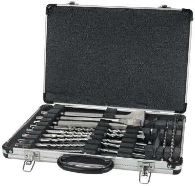 BROCA SDS PLUS Y CINCELES VARIADOS 17 PZAS MALETIN ALUMINIO MAKITA / D-19180