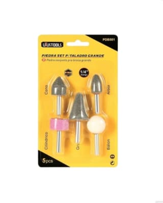 SET PIEDRAS 5 PIEZAS PARA TALADRO VASTAGO 1/4