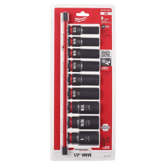 JUEGO DE 9 PIEZAS DADOS PROFUNDOS SAE DE 6 PUNTAS SHOCKWAVE IMPACT DUTY™ MILWAUKEE / 49-66-7022