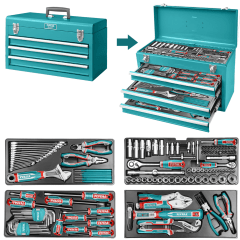 SET DE HERRAMIENTAS MANUALES TOTAL 132 PCS MALETIN - THPTCS71321 2