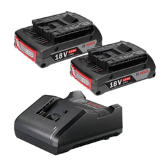 KIT 2 BATERÍAS GBA 18V 2.0AH Y 1 CARGADOR BOSCH GAL18V BIVOLT 2