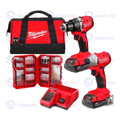 COMBO INICIO BRUSHLESS M18 MILWAUKEE 3610-259 + SET DE ACCESORIOS 60 PCS