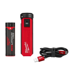 KIT FUENTE DE ENERGIA PORTATIL Y CARGADOR + BATERIA USB REDLITHIUM MILWAUKEE / 48-59-2013