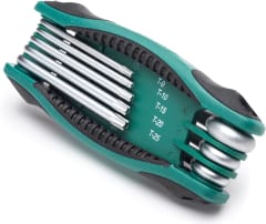 JGO LLAVES TORX PLEGABLE SATA 8PZAS T9-T40 ST09123SJ 1