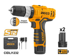 TALADRO ATORNILLADOR PERCUTOR S12 CIDLI1232 12V. INGCO 1