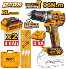Taladro Percutor 96nm + 2 Baterías 4ah + Cargador Ingco CIDLI20968 3