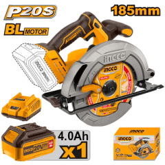 SIERRA CIRCULAR INGCO CSLI18511 DE IONES DE LITIO DE 20 V  DE CORTE AJUSTABLES 1