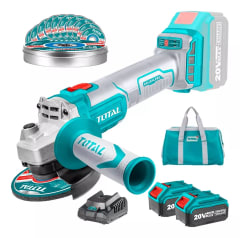 ESMERIL ANGULAR BL 20V 115MM TOTAL + 2 BATERIAS 4AH Y CARGADOR 0