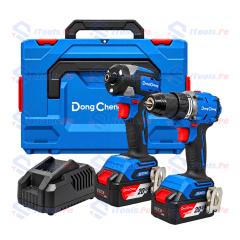 COMBO KIT TALADRO PERCUTOR 2060 + ATORNILLADOR DE IMPACTO 208 DONGCHENG 20V 4AH BRUSHLESS / DCKIT26EK 0