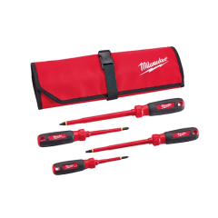 Juego de 4 destornilladores con aislamiento 1000 V con bolsa MILWAUKEE / 48-22-2204 0